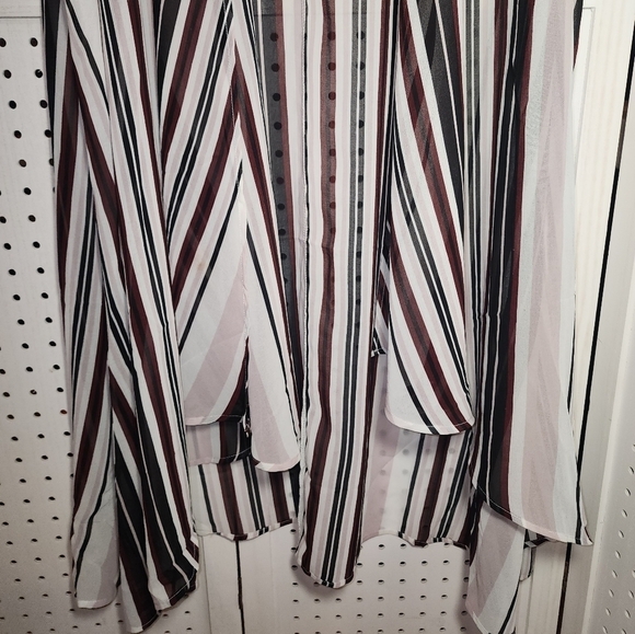 Philosophy 2X Striped Maroon Black Pink Marina Kimono Boho - Picture 2 of 7